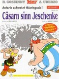 Image shows a sample cover of an Asterix album in Thuringian.
